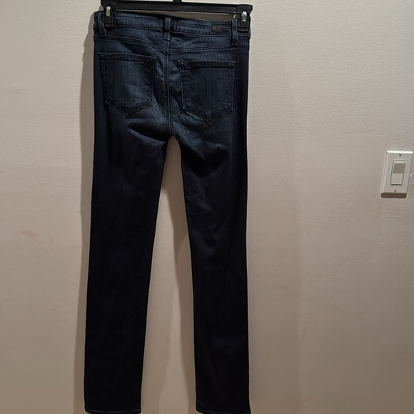 Women's Paige Skyline Straight Dark Blue Jeans 27 - Picture 7 of 10